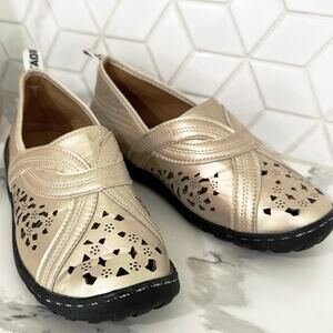 Women's Slip On Shoes Metallic Gold Color US 8.5 EU 39 J'AOIOR Dressy Casual